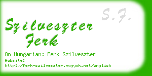 szilveszter ferk business card